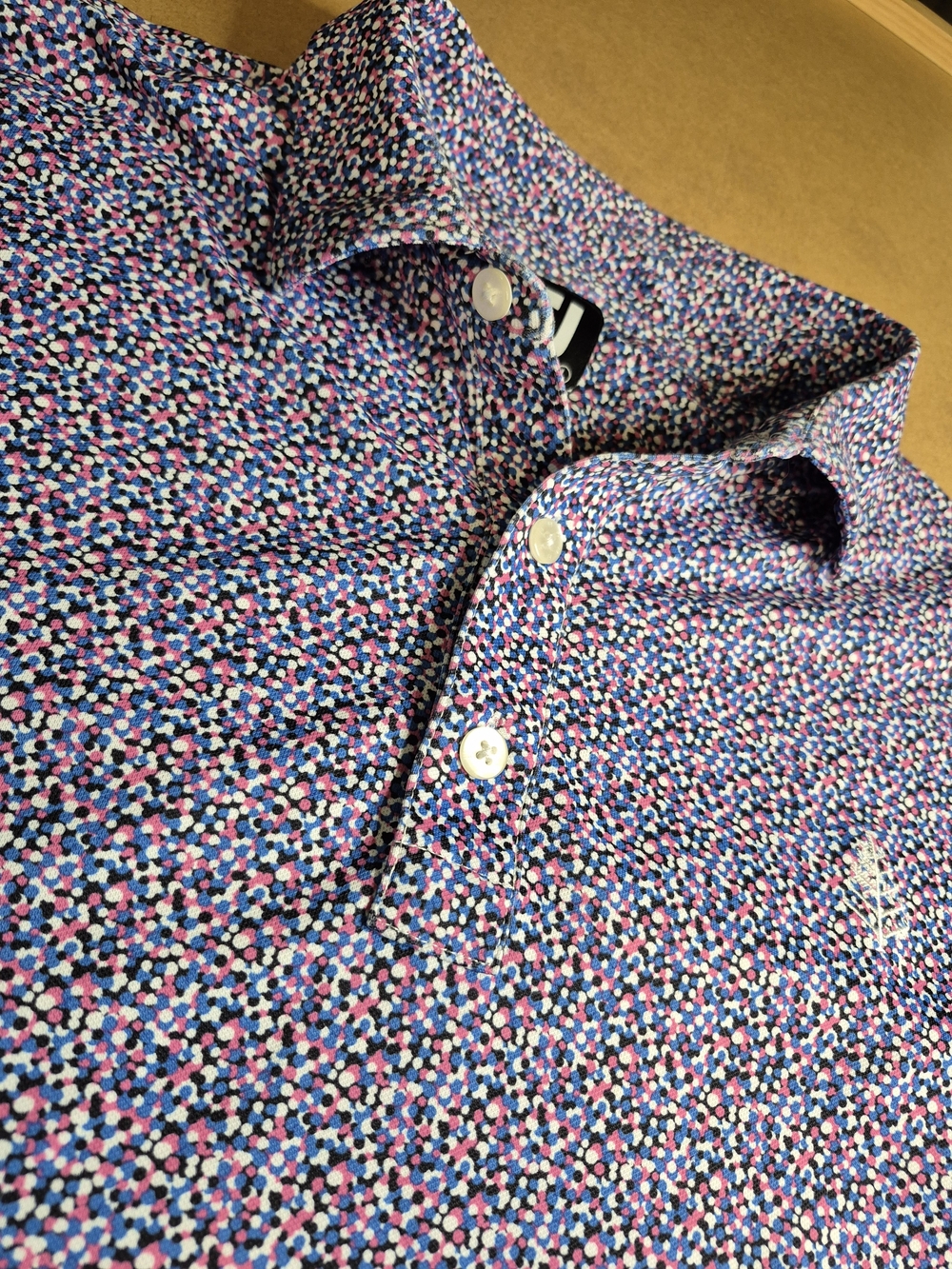 FootJoy Men's Multicolor Microdot Polo - Blue/Purple/Pink 4245/4